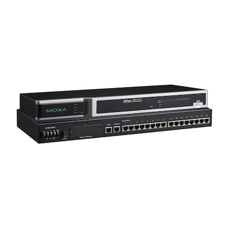 16Ports Rs-232/422/485 Secure Device Server, 100V~240Vac, -40~75℃